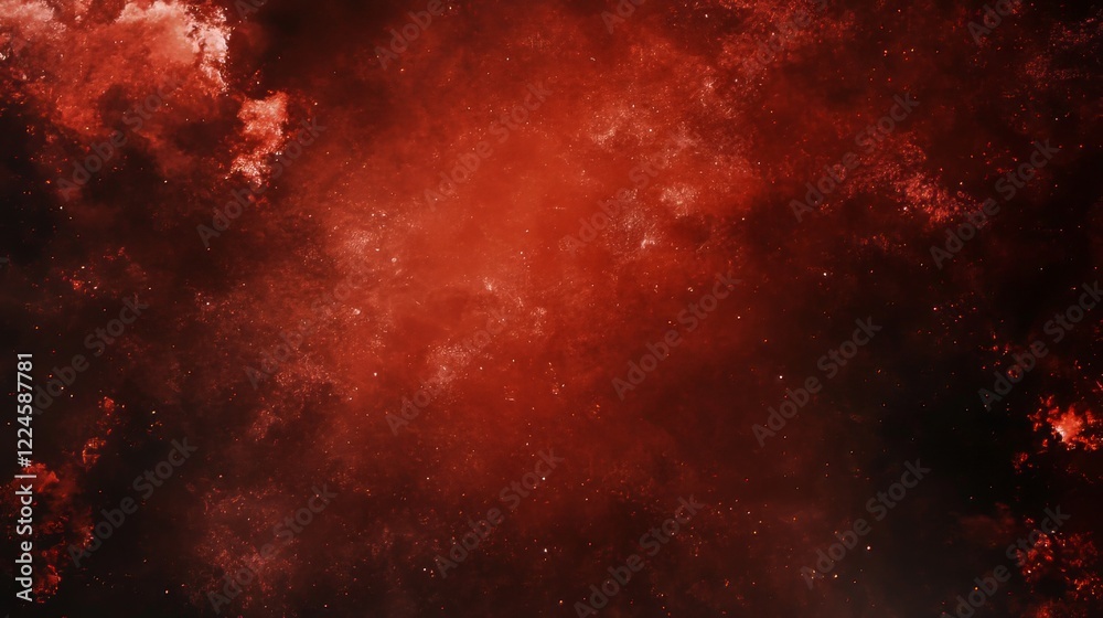 Fototapeta premium Crimson Nebula Cosmic Dust Red Space Background
