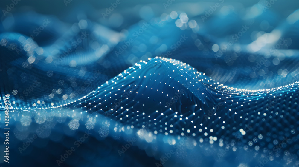 Abstract representation of flowing waves created with particles and light effects. Abstract representation of flowing waves created with particles and light effects.