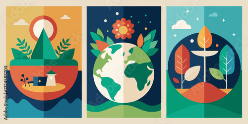 Eco-friendly abstract earth and nature minimalist design collection