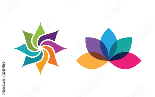 Beauty lotus flower Salon Cosmetic skincare vector icon design template