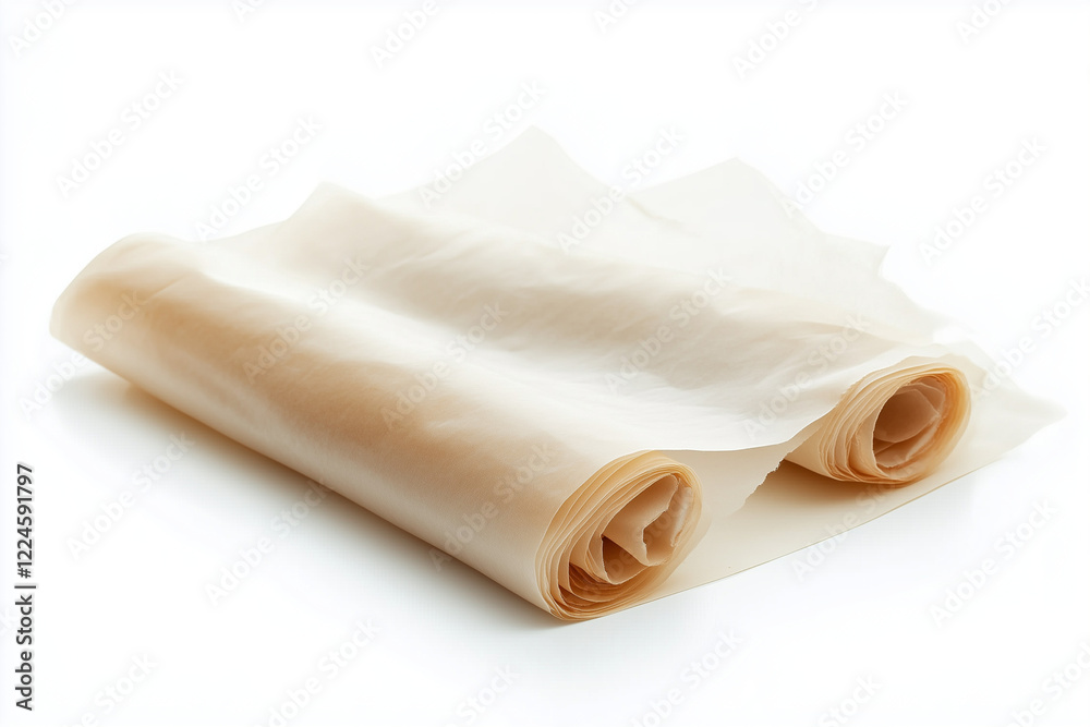 Fototapeta premium Greaseproof Paper for Safe Food and Medical Packaging Solutions, isolated, white background