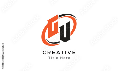 GV creative letter logo with circle area. Initial letter GV linked circle uppercase monogram logo. GV initial letter logo vector design.