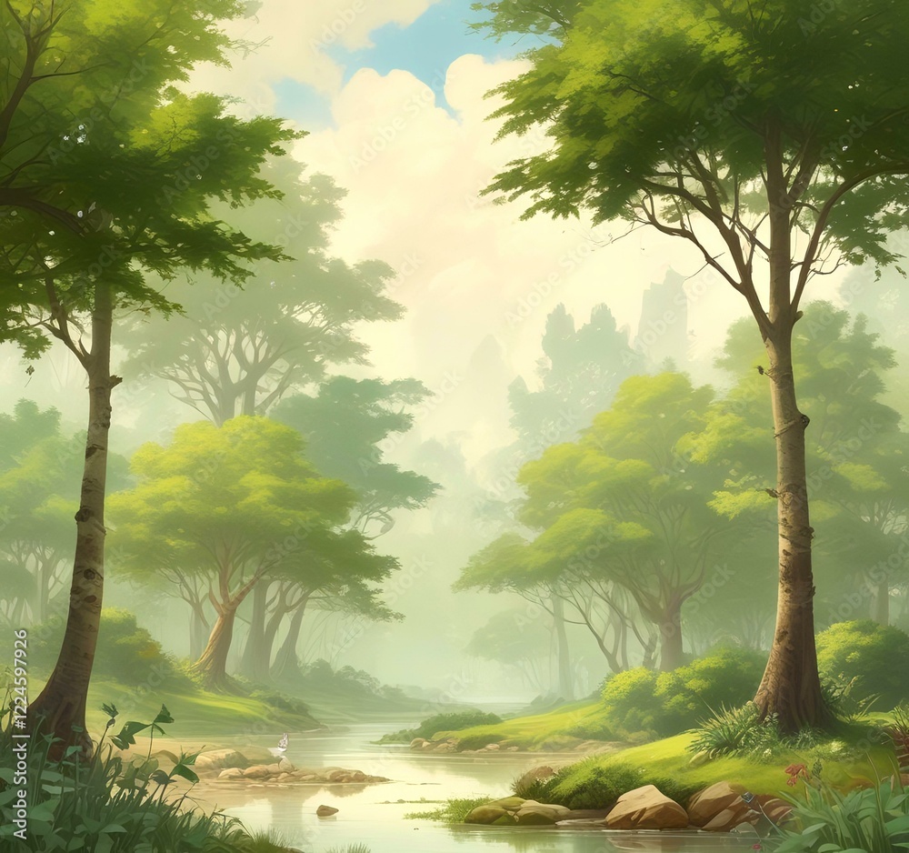 Naklejka premium Illustration of green world.