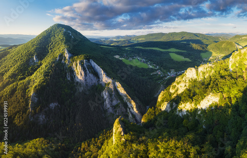 Rocks of Maninska tiesnava gorge in Strazov mountains, Slovakia photo