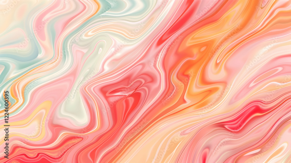Obraz premium Abstract Swirls Background Coral Peach Illustration