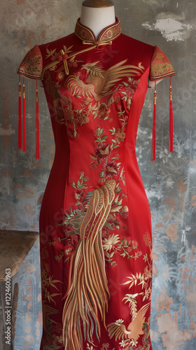 female dress on mannequin in shop