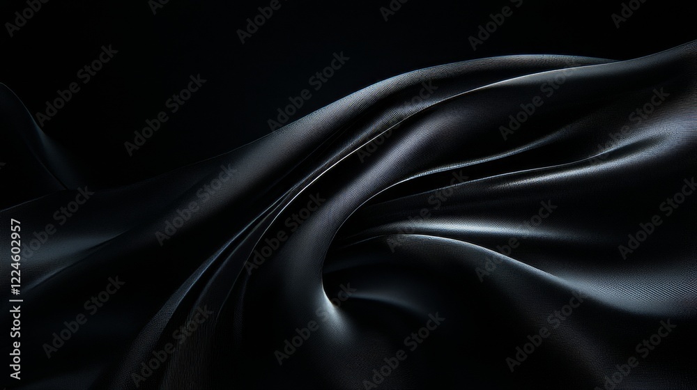 Fototapeta premium Dark Elegant Draped Fabric Abstract Background