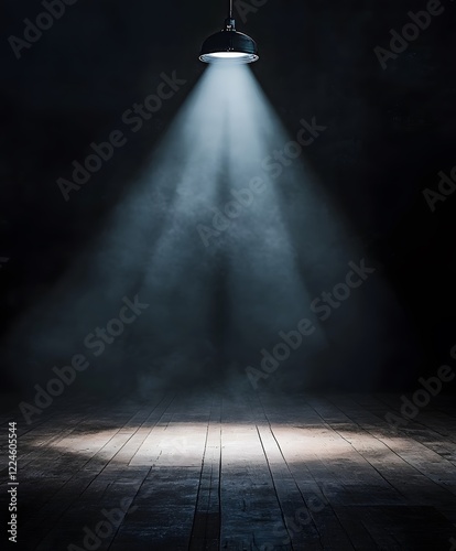 dark room with a wall