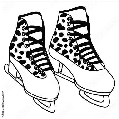 Inline skate illustration, roller skate sports clipart Design, Rollerblade Vector Art
