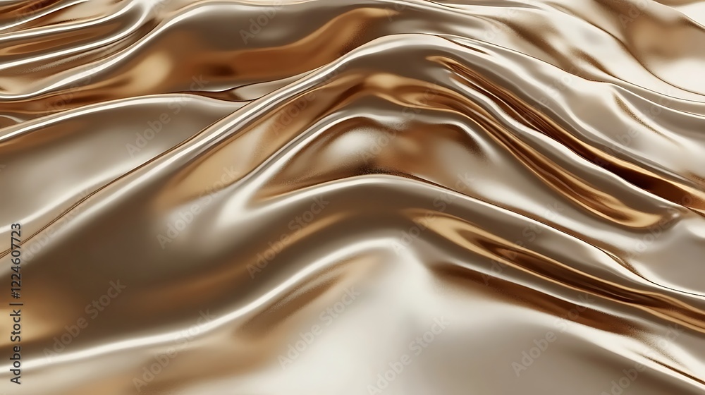 Fototapeta premium Abstract Draped Gold Fabric Soft Waves Texture