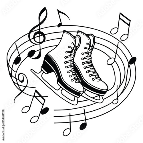 Inline skate illustration, roller skate sports clipart Design, Rollerblade Vector Art
