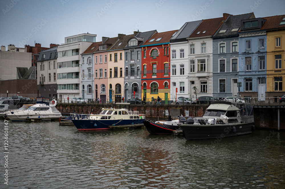 Naklejka premium Portus Ganda in city of Ghent, Belgium