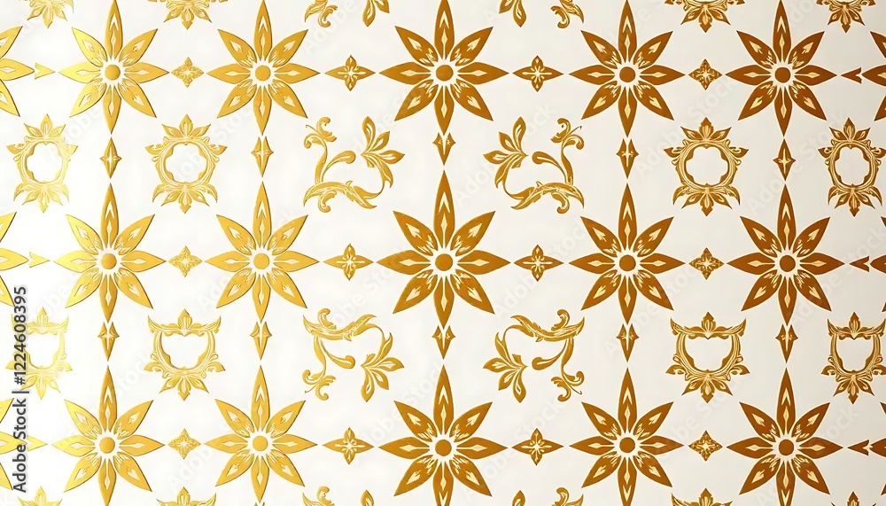 Golden Floral Pattern Elegant Decorative Design