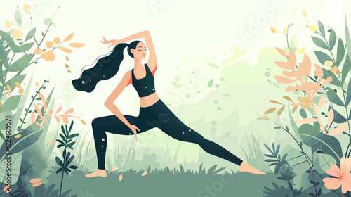 Flexible Young Woman Performing Stretching Routine Before Trail Run in Picturesque Countryside