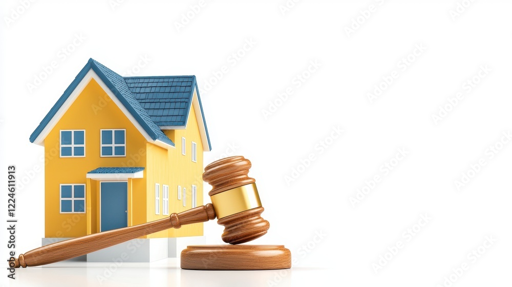 House Model and Gavel Real Estate Auction Concept House Model and Gavel Real Estate Auction Concept