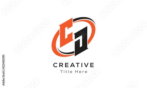 CJ creative letter logo with circle area. Initial letter CJ linked circle uppercase monogram logo. CJ initial letter logo vector design.