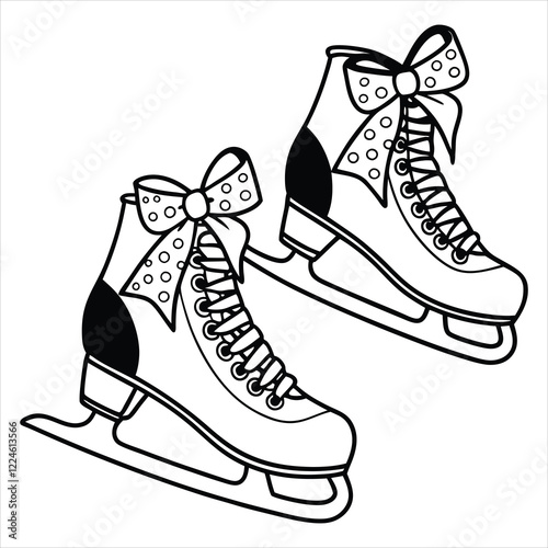 Inline skate illustration, roller skate sports clipart Design, Rollerblade Vector Art
