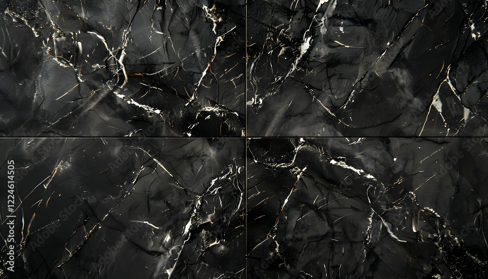 Fototapeta premium Black Marble Tile Texture Abstract Background Illustration