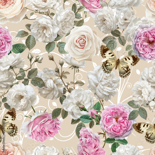 Lovely and Beautiful Spring Flowers Pattern for Fabric, Wallpaper, and More