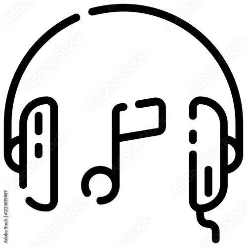 music outline vector icon