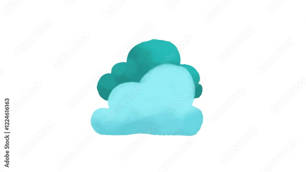 paper shaped bubbles cloud moving animation on white background paper shaped bubbles cloud moving animation on white background