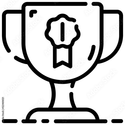 trophy outline vector icon