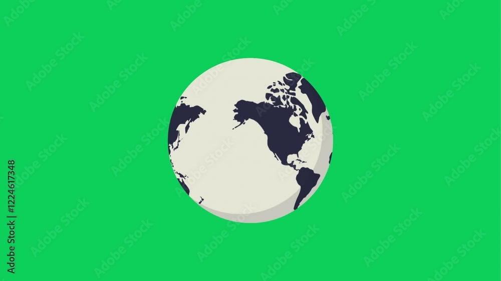 Earth glop rotation loop animation on green screen background Earth glop rotation loop animation on green screen background
