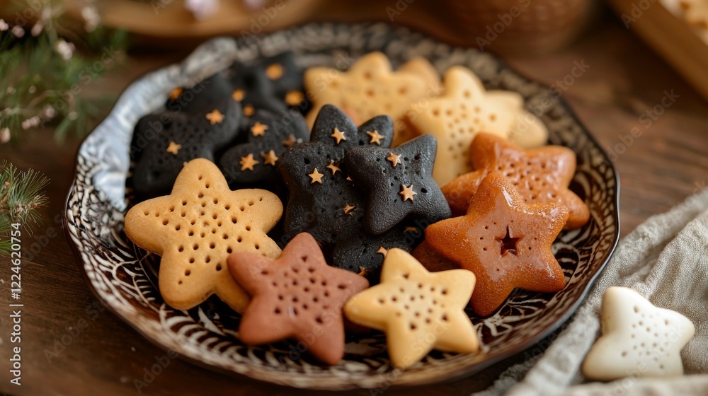 enticing display of uniquely shaped Korean dalgona snacks, featuring intricate designs and textures, set against a rustic wooden backdrop for a warm, inviting feel enticing display of uniquely shaped Korean dalgona snacks, featuring intricate designs and textures, set against a rustic wooden backdrop for a warm, inviting feel