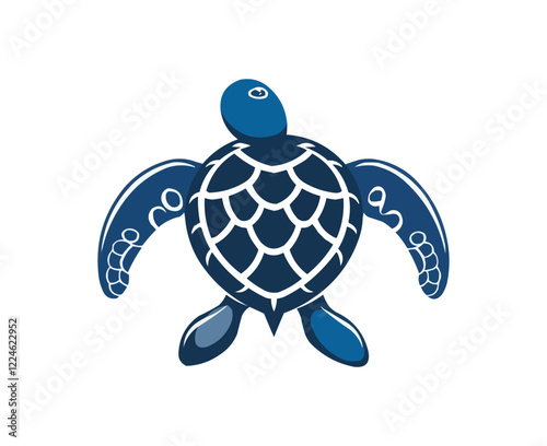 Oceanic turtle vector art: blue sea creature design.