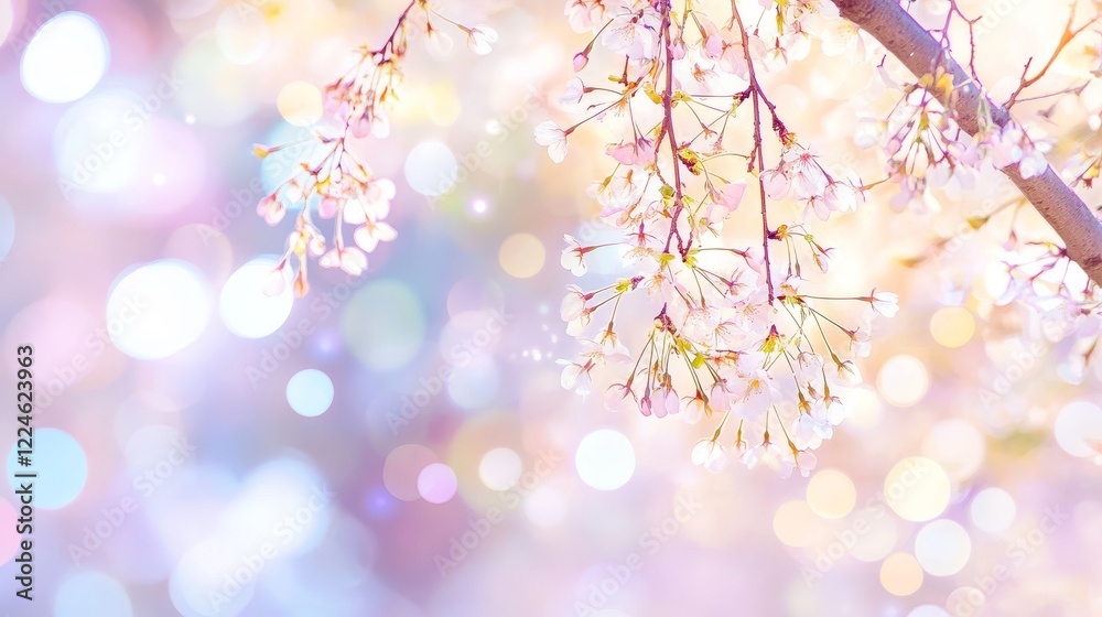 Delicate Cherry Blossom Branches in Soft Focus Delicate Cherry Blossom Branches in Soft Focus
