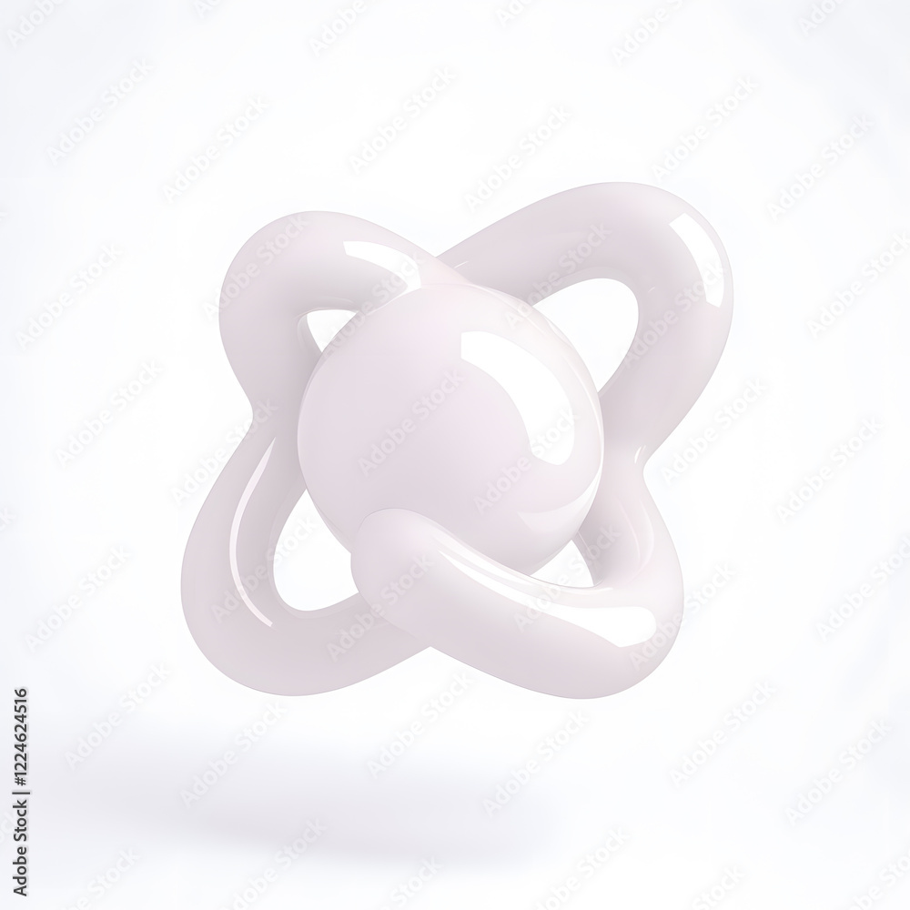 White Organic metaball shape 3d illustration isolated on white background White Organic metaball shape 3d illustration isolated on white background