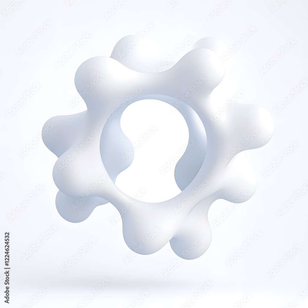 White Organic metaball shape 3d illustration isolated on white background White Organic metaball shape 3d illustration isolated on white background