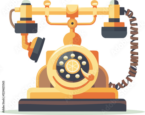 Vintage rotary telephone vector design with antique charm.