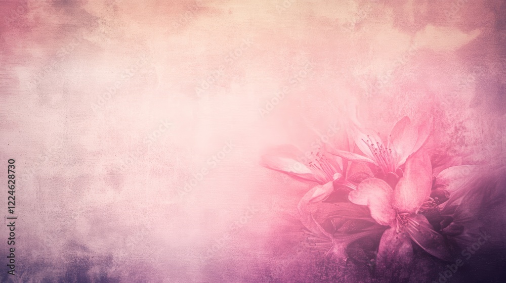 Delicate Pink Blossom Bouquet on Textured Background Delicate Pink Blossom Bouquet on Textured Background