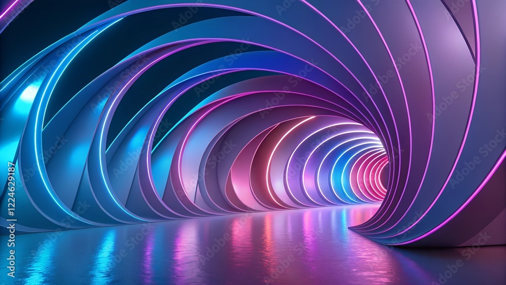 Futuristic Abstract 3D Spiral with Blue and Purple Metallic Rings – Vibrant Digital Art Futuristic Abstract 3D Spiral with Blue and Purple Metallic Rings – Vibrant Digital Art
