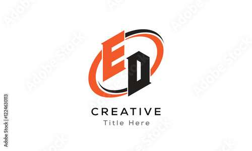 ED creative letter logo with circle area. Initial letter ED linked circle uppercase monogram logo. ED initial letter logo vector design.