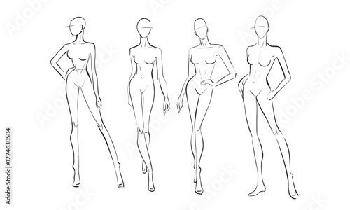 Cuadro en lienzo Sketch of the female body