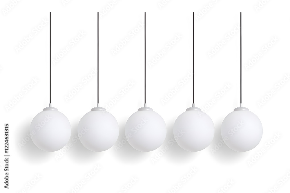 Modern chandelier with a cluster of hanging white glass orbs isolated on white background Modern chandelier with a cluster of hanging white glass orbs isolated on white background