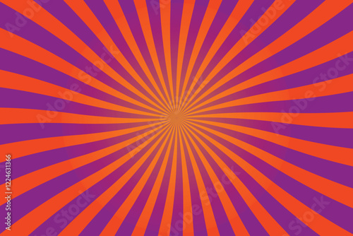 Vibrant Orange and Purple Radial Striped Background