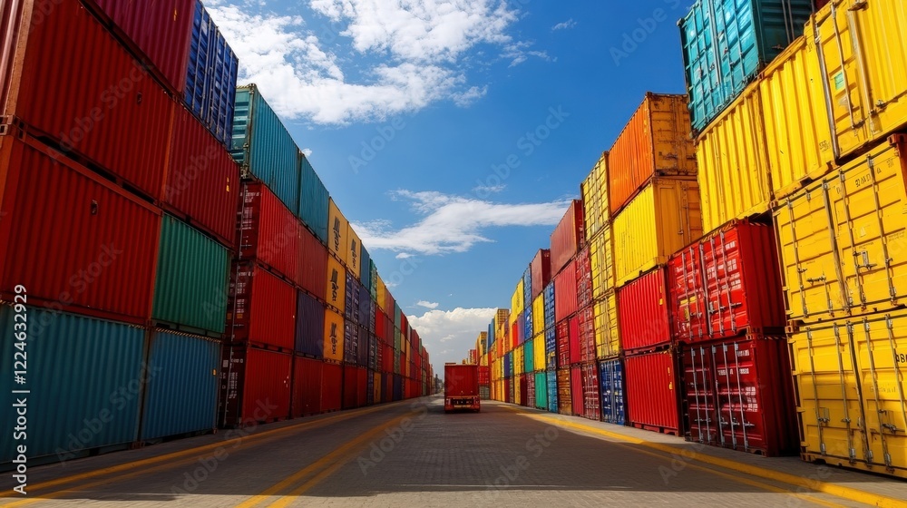 Fototapeta premium Authorized warehousing facilities for imported goods prior to customs duty payment processing