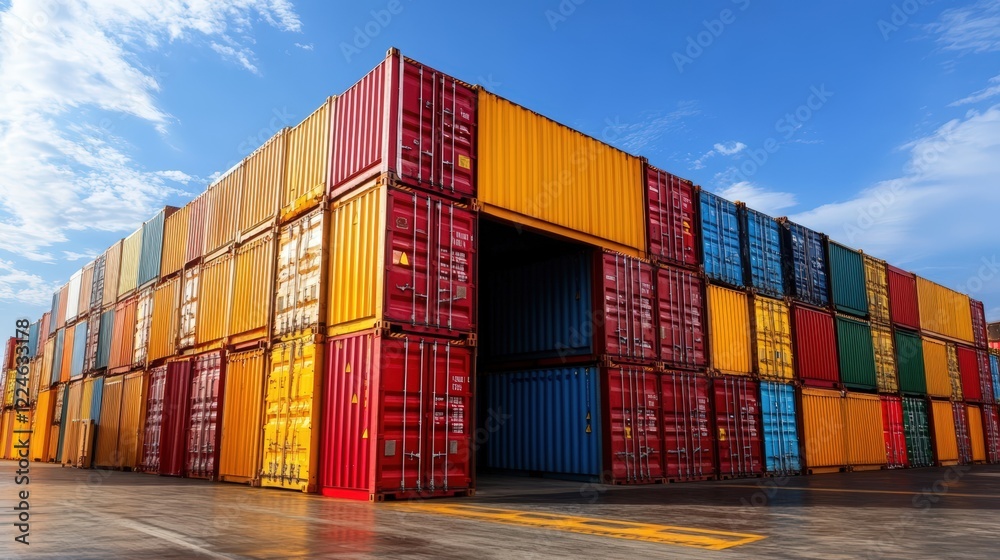 Fototapeta premium Authorized warehousing facilities for imported goods prior to customs duty payment processing