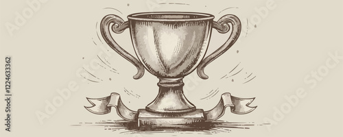 Vector trophy design with vintage artistic flair.