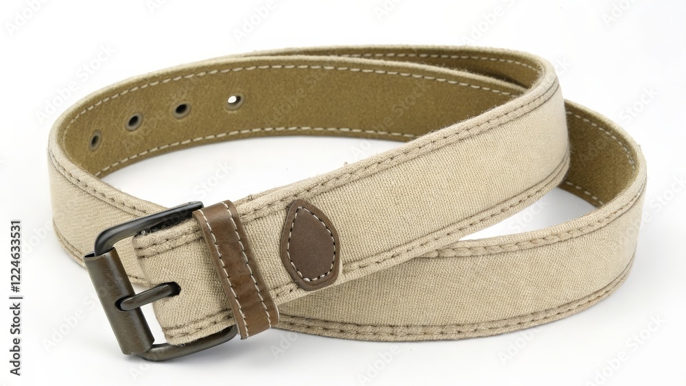 Beige Canvas Belt with Metal Buckle Beige Canvas Belt with Metal Buckle