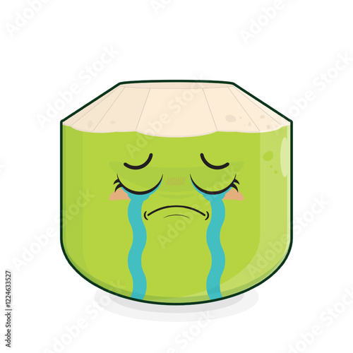 coconut crying face cartoon cute