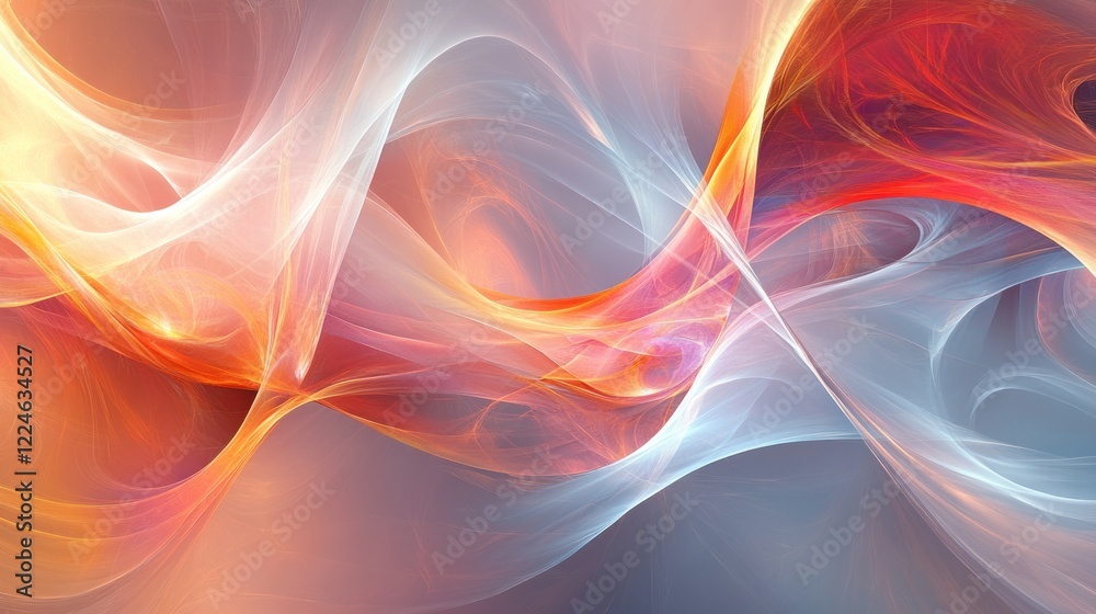 Abstract Orange and White Swirls: A Digital Artwork Abstract Orange and White Swirls: A Digital Artwork