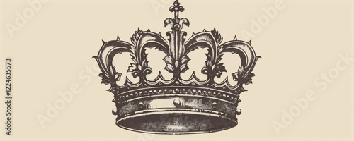 Antique crown vector design featuring ornate details and vintage charm.