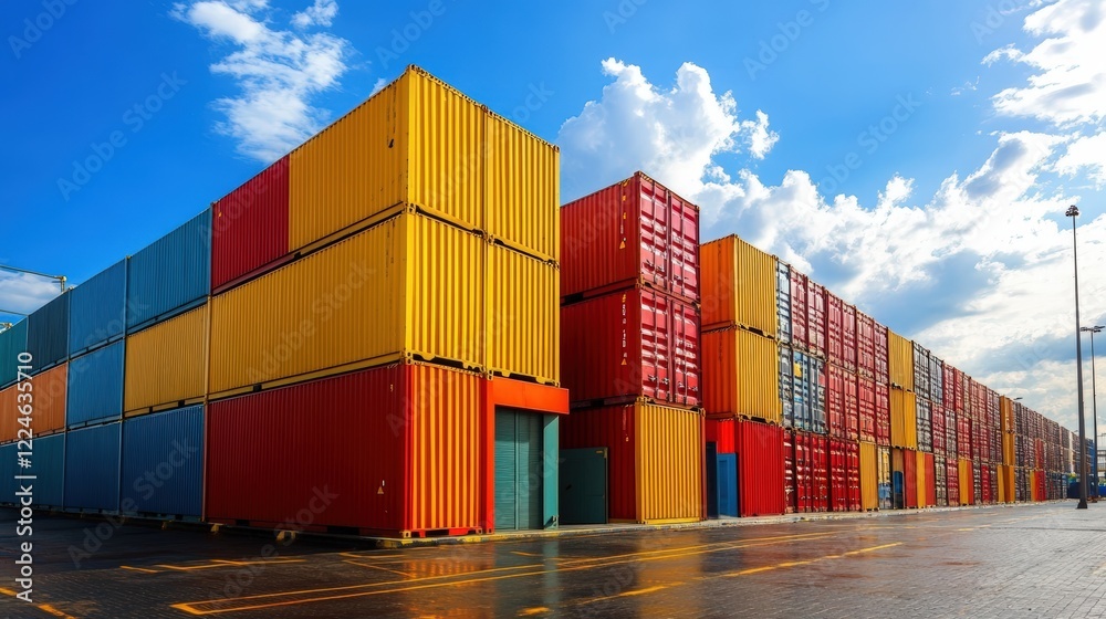 Fototapeta premium Authorized warehousing facilities for imported goods prior to customs duty payment processing