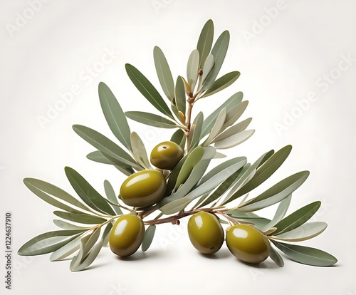A detailed view of olives on a branch.