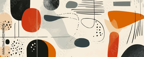 Abstract vector art with geometric shapes and bold colors.