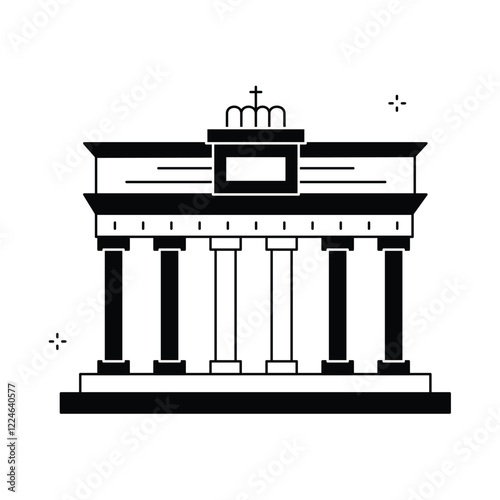 Historic Brandenburg Gate Vector Icon Design